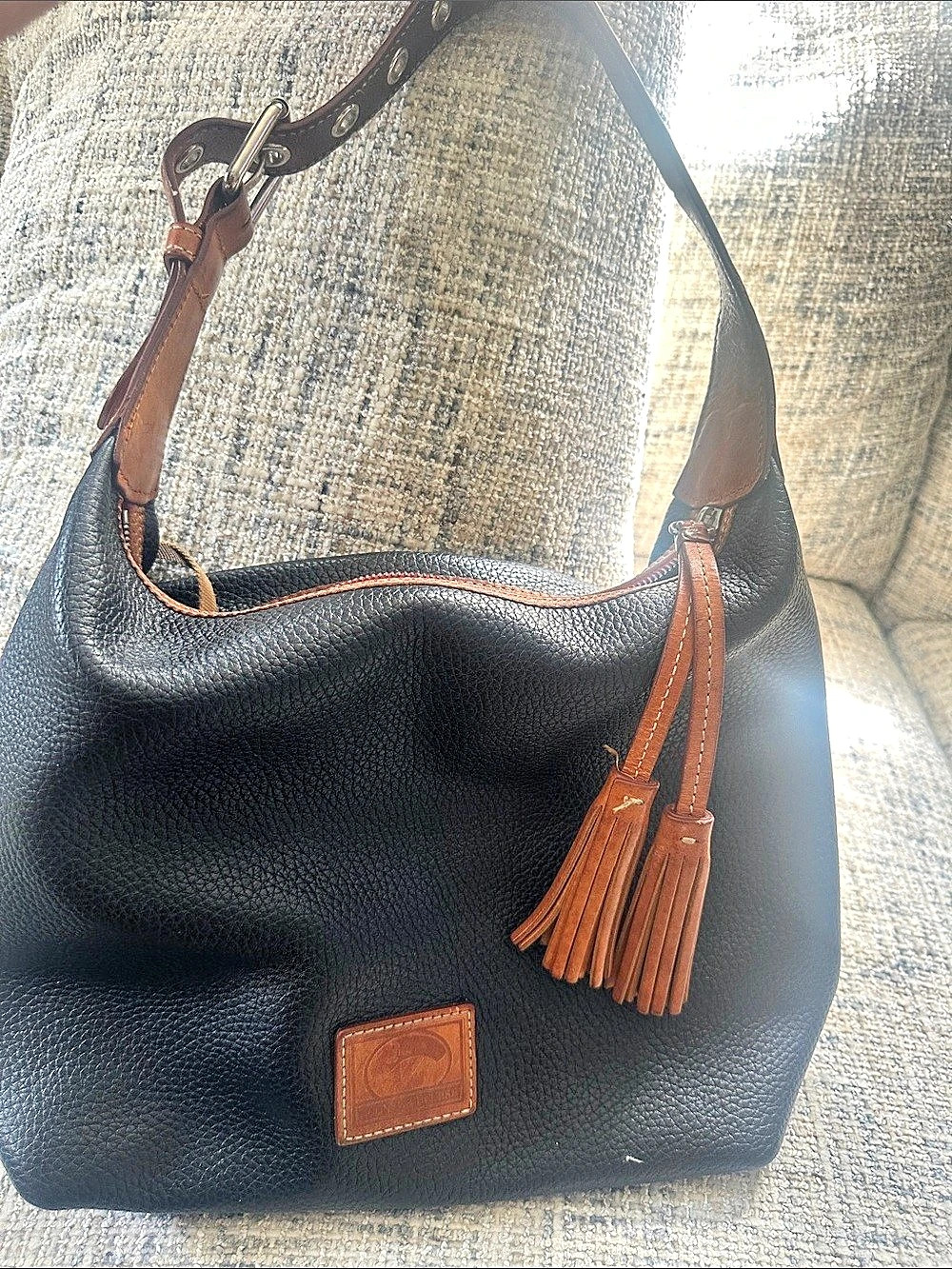 Dooney & Bourke Cooper Hobo Leather Bag Black & Brown